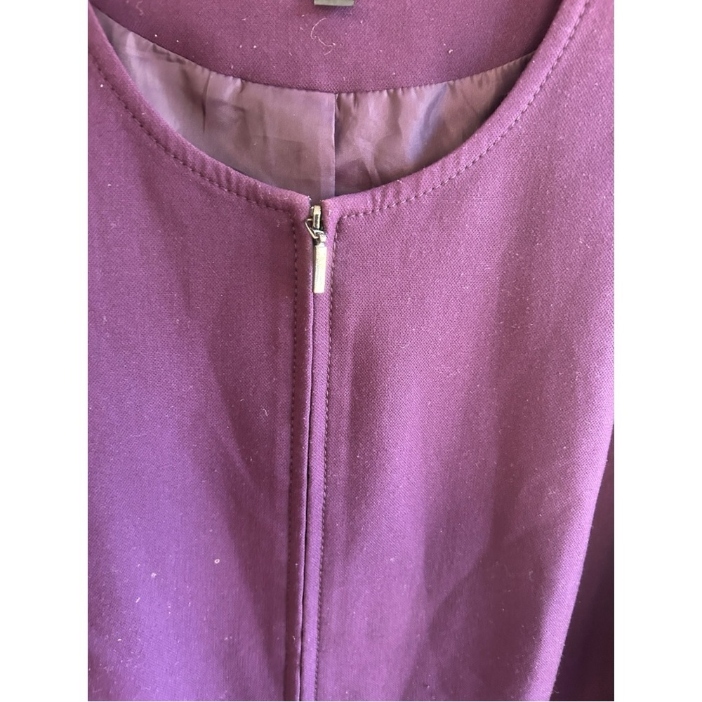 Alfani purple double ruffle sleeve poly rayon spandex jacket lined zipper Sz 3X - Picture 3 of 9
